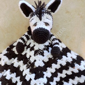 Zebra Huggy Blanket Crochet Pattern Baby Blanket, Softie, Lovey Pattern by Teri Crews image 5