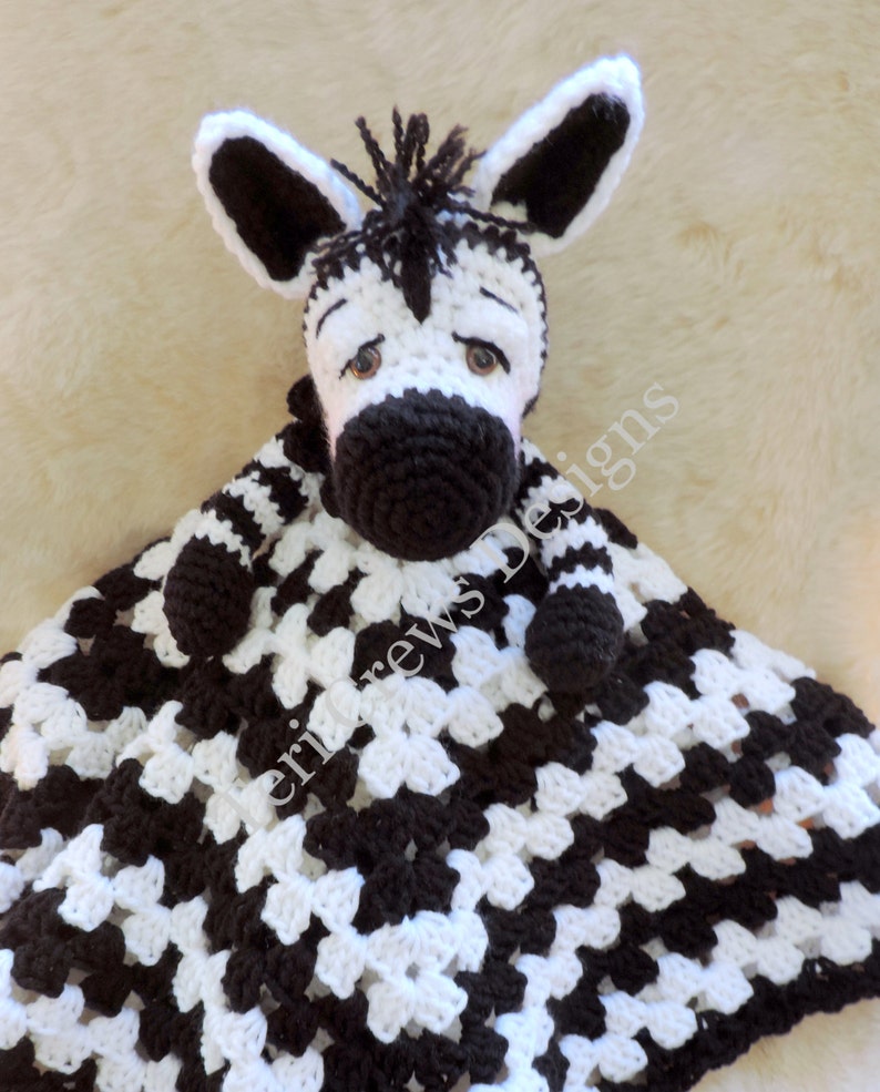 Zebra Huggy Blanket Crochet Pattern Baby Blanket, Softie, Lovey Pattern by Teri Crews image 5