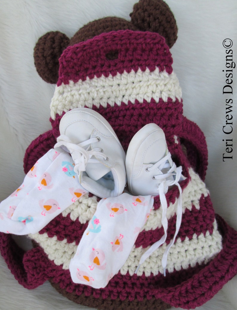 Crochet Pattern Teddy Bear Back Pack by Teri Crews Wool and Whims Instant Download PDF format image 3