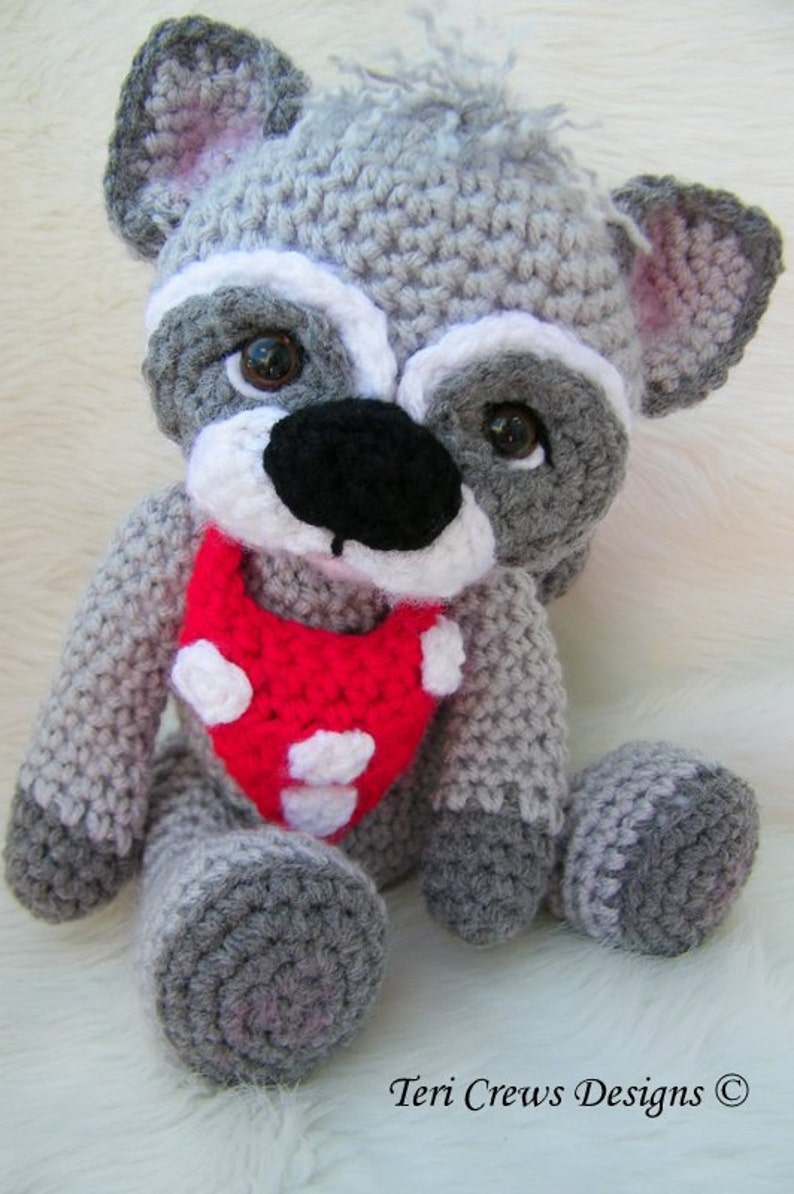 Crochet Pattern Cute Raccoon by Teri Crews Wool and Whims Instant Download PDF Format image 3