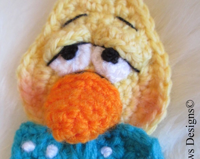 Crochet Pattern Duck Applique Embellishment by Teri Crews Wool and Whims Instant Download PDF Format