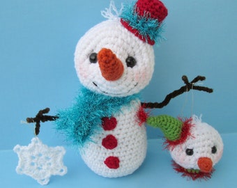 Crochet Pattern Snowman with Ornaments by Teri Crews Wool and Whims Instant Download PDF format