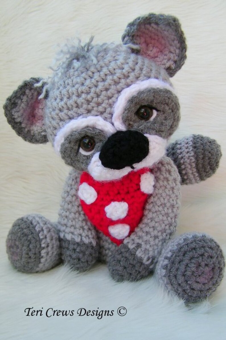 Crochet Pattern Cute Raccoon by Teri Crews Wool and Whims Instant Download PDF Format image 4