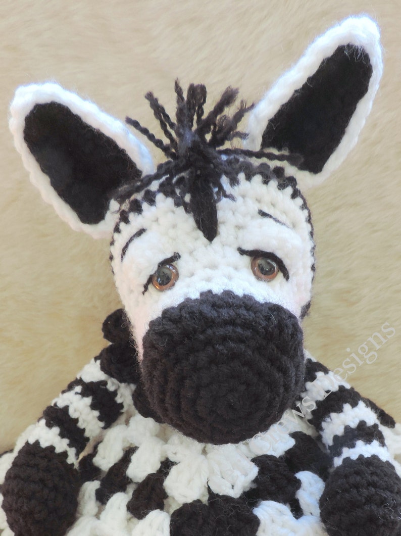 Zebra Huggy Blanket Crochet Pattern Baby Blanket, Softie, Lovey Pattern by Teri Crews image 3