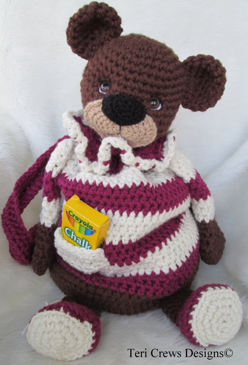 Crochet Pattern Teddy Bear Back Pack by Teri Crews Wool and Whims Instant Download PDF format image 2