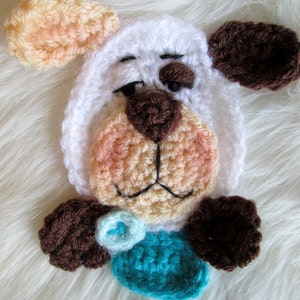 Crochet Pattern Dog Applique Embellishment by Teri Crews Wool and Whims Instant Download PDF Format