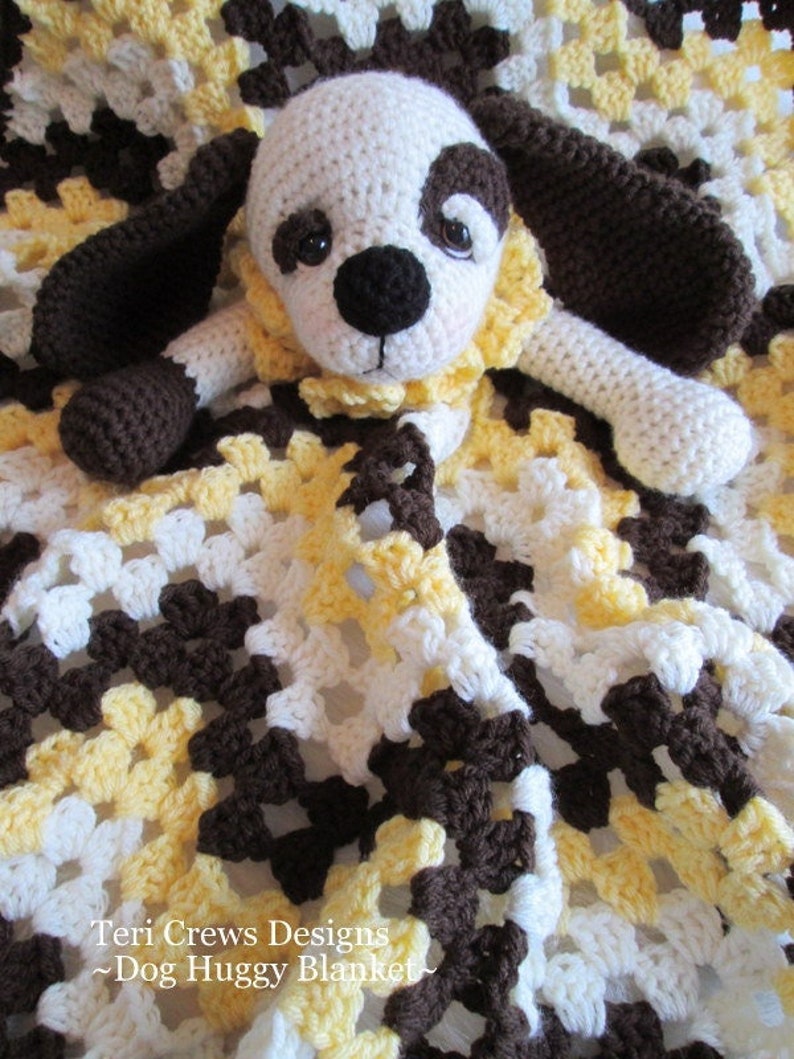 Crochet Pattern Dog Huggy Blanket by Teri Crews instant download PDF format image 1