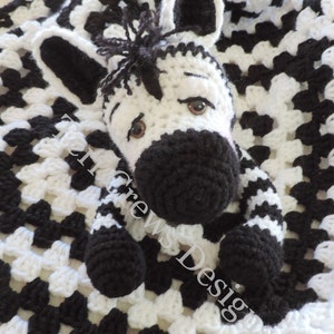 Zebra Huggy Blanket Crochet Pattern Baby Blanket, Softie, Lovey Pattern by Teri Crews image 2