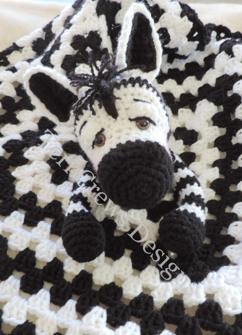 Zebra Huggy Blanket Crochet Pattern Baby Blanket, Softie, Lovey Pattern by Teri Crews image 2