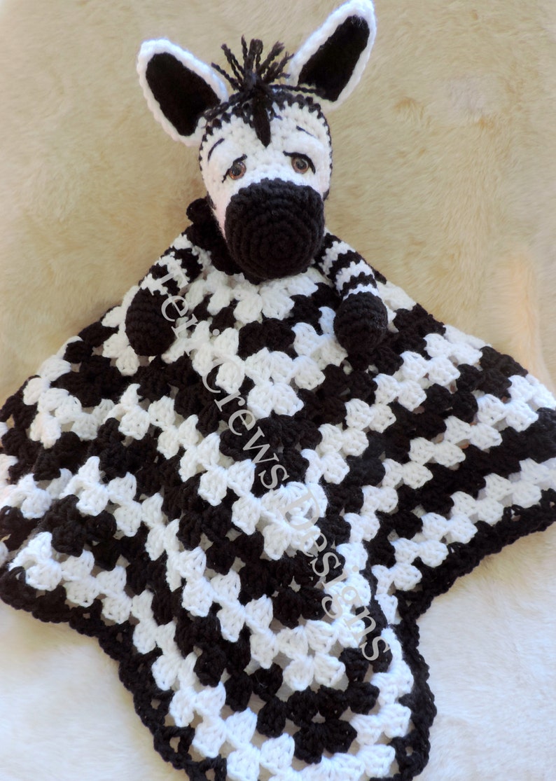 Zebra Huggy Blanket Crochet Pattern Baby Blanket, Softie, Lovey Pattern by Teri Crews image 4