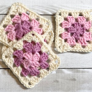 Traditional Granny Square Crochet Pattern, 3 Color Grannie Square, PDF format, Instant Download, Digital Crochet Pattern image 5