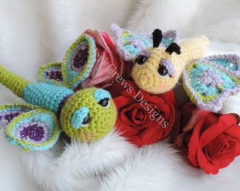 Mignon Flutter Flies Crochet Modèle Adorable Libellule et Papillon par Teri Crews