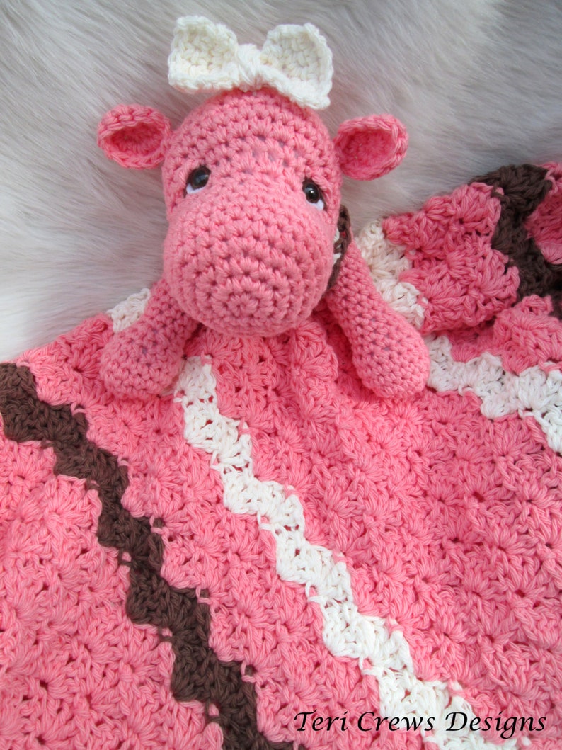 Crochet Pattern Hippo Huggy Blanket by Teri Crews instant download PDF format image 5