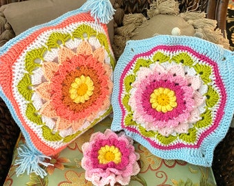 Big Bloom Granny Crochet Pattern, Includes Instructions for Flower, Mandala and Square, Instant Download, Crochet Grannie