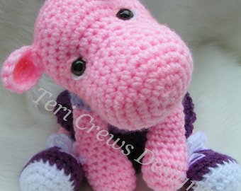 Simply Cute Hippo Crochet Pattern by Teri Crews Instant Download Digital PDF