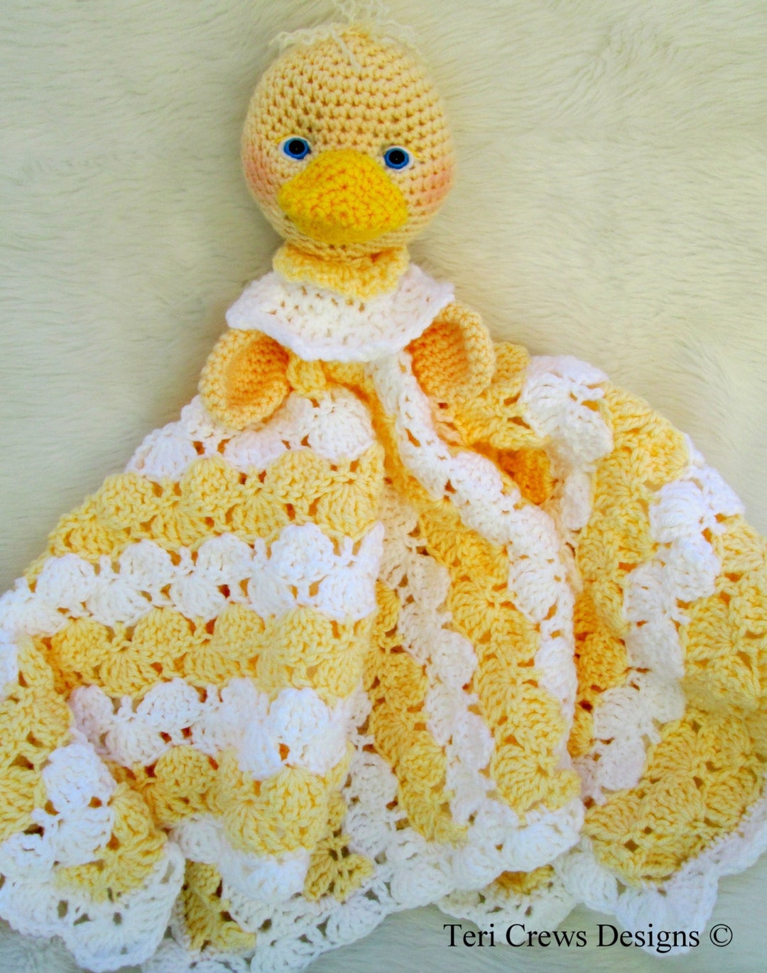 Crochet Pattern Duck Huggy Blanket by Teri Crews Instant Download PDF
