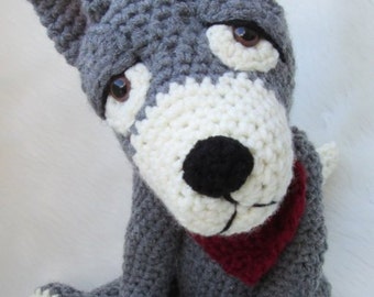 Crochet Pattern Wolf by Teri Crews instant download PDF format Crochet Toy Pattern