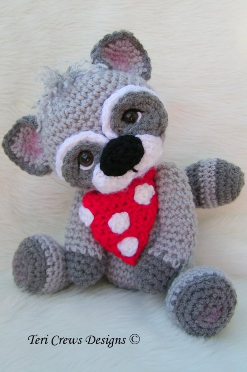 Crochet Pattern Cute Raccoon by Teri Crews Wool and Whims Instant Download PDF Format image 2