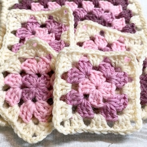 Traditional Granny Square Crochet Pattern, 3 Color Grannie Square, PDF format, Instant Download, Digital Crochet Pattern image 3