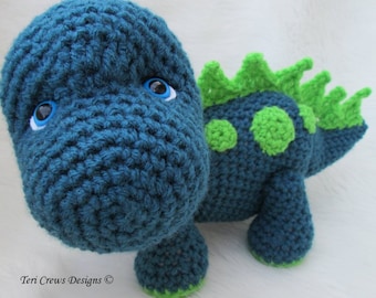 Crochet Pattern Dinosaur by Teri Crews Instant Download PDF Format Crochet Toy Pattern