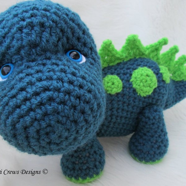 Crochet Pattern Dinosaur by Teri Crews Instant Download PDF Format Crochet Toy Pattern