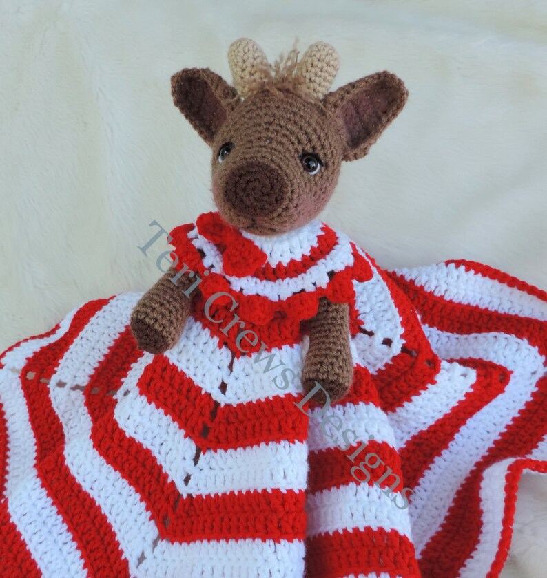 Reindeer Huggy Blanket Crochet Pattern Baby Blanket Softie Etsy