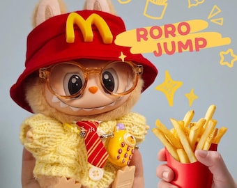 Tenue inspirée de Labubu McDonald's - 3 versions disponibles - Mignons vêtements de style restauration rapide - Convient aux poupées 1re/2e/3e générations
