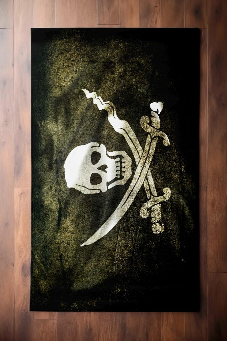 Pirate Rug Texture Pirate Skull Crossbones Rug – Jolly Roger Flag Carpet, Nautical Pirate ...