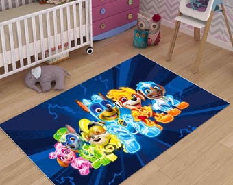 Superhero Puppy Rug – Kids Room Carpet, Colorful Cartoon Dog Mat, Playroom Floor Decor, Fun Gift for Boys & Girls