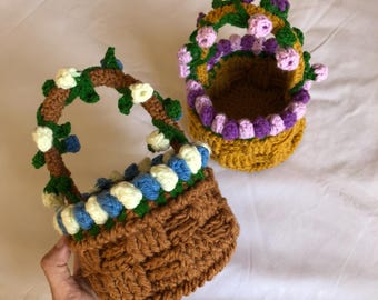 Modello per cestino all'uncinetto grosso fatto a mano / Tutorial per cestino portaoggetti fai da te / Modello all'uncinetto per principianti / Idea regalo per la festa della mamma