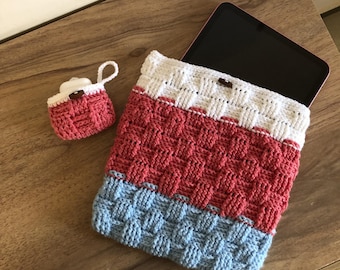 Modello PDF per cover all'uncinetto per iPad e AirPods