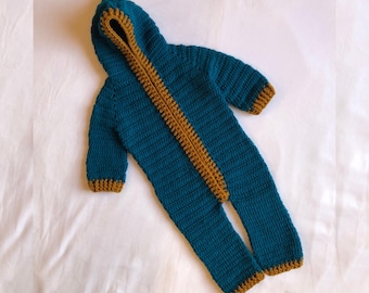 Modello per tutina da neonato all'uncinetto / Tutorial per tutina da neonato 0-6 mesi / Modello per abbigliamento invernale da neonato / Completo per servizio fotografico per neonati / Regalo fai da te per neonati
