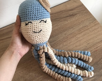 Schema per polpo all'uncinetto, peluche facile da realizzare (PDF) / Amigurumi Medusa Peluche Animale Marino, Simpatico polpo all'uncinetto, Regalo Fai da Te