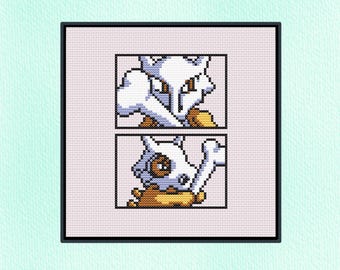 Cubone and Marowak Gen 2 Icon Cross Stitch Patterns