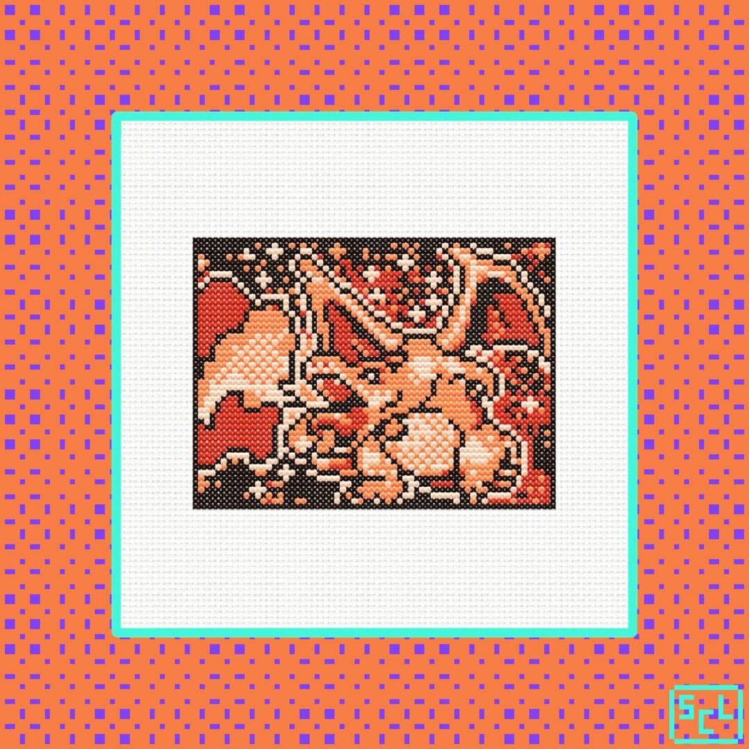 Charizard TCG Cross Stitch Patterns | PDF | - Etsy