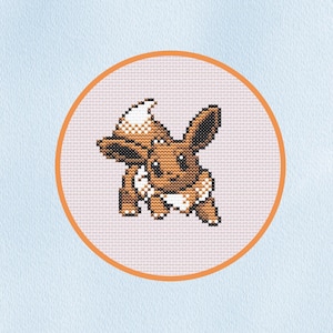 Patrones de punto de cruz de Eevee y Eevee shiny de segunda generación