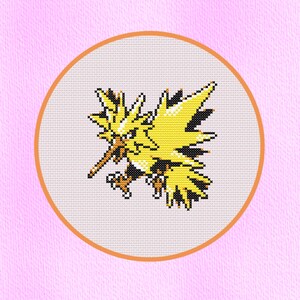 Zapdos and Shiny Zapdos Gen 2 Cross Stitch Patterns