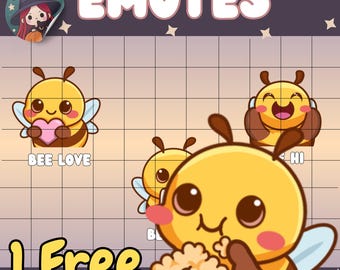 Bee Twitch Emotes – Streaming Assets for Discord, YouTube (Digital Download