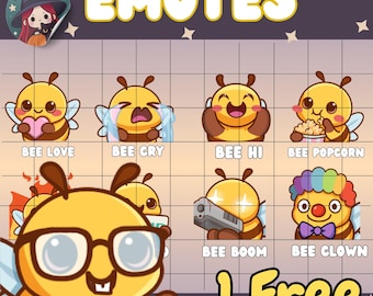 Pacchetto di emote Bee Twitch - Risorse per lo streaming (download digitale)