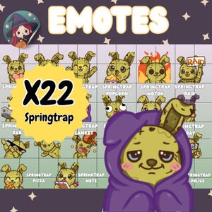 Springtrap-emotes – Twitch/Discord-strömmande resurser (x22) (digital nedladdning)