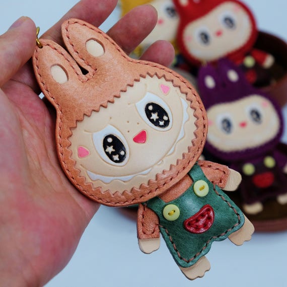 Handmade Labubu Leather Monster Bag Charms/ Keychain