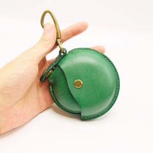 Borsa rotonda creativa fatta a mano/Pelle pieno fiore/Portamonete retrò e organizer per cuffie/Adorabile ciondolo/Contenitore vintage per piccoli oggetti
