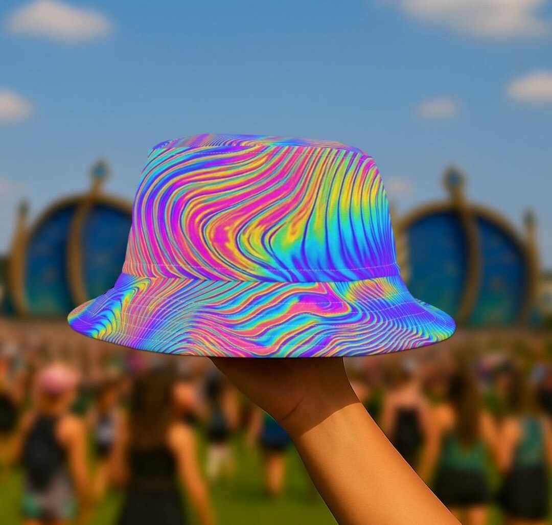 Custom Rave Hats Psychedelic Bucket Hat, Rave Hat, Fashion Rave Outfit Music Festival ...