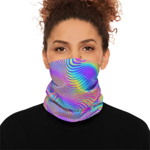 Trippy Lightweight Neck Gaiter in Various Sizes, Colorful Face Mask Cover, Neck Gaiter for Men Women, Fashion Bandana Scarf