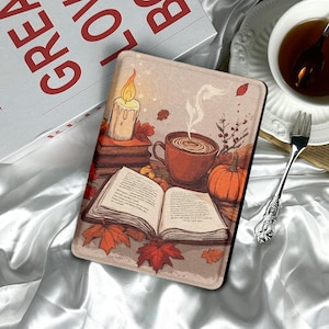 Autumn Cozy Bookish Kindle Case All New Kindle 11th Generation 2024 Cover, Paperwhite 7/2024 Case, Kobo Clara Case, Cute Gift for Readers