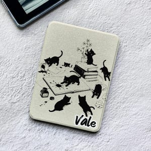 Uroczy kociak Kindle Kobo Case Czarny Kotek Czytnik Paperwhite Clara Etui Spersonalizowany Zabawny Prezent