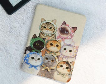 Capa magnética para Kindle com ativação/desativação automática | Design fofo de gato para Kindle Paperwhite e Kobo | Presente para amantes de livros | Acessório de leitura para as festas de fim de ano