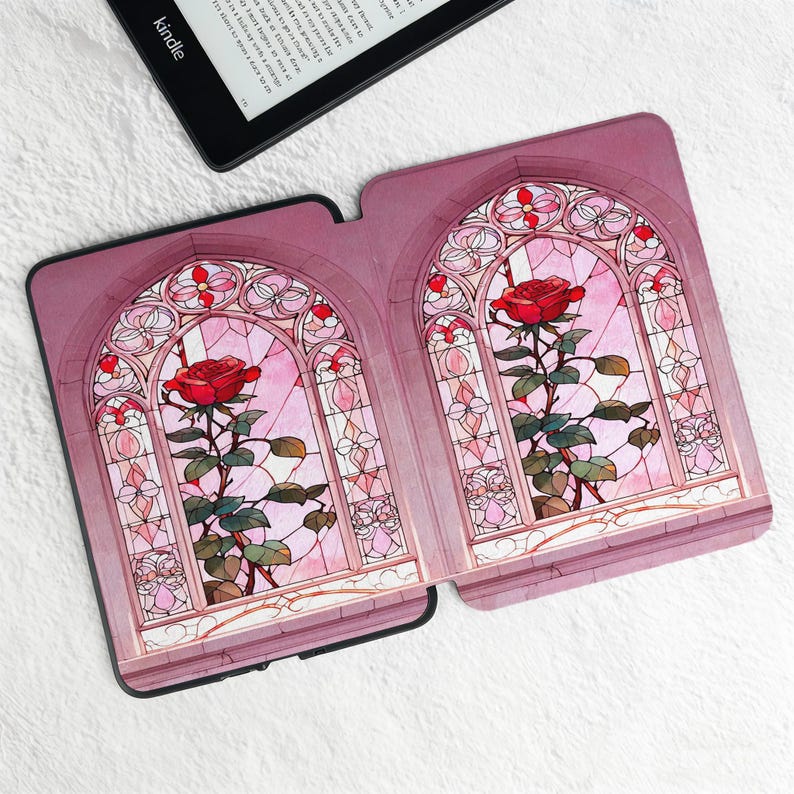 Glass Rose Kindle Cover With Detachable Back, Magnetic Paperwhite 12th ...