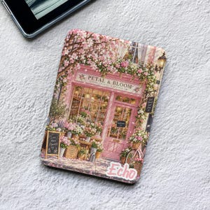 Floral Bookstore Kindle Case, Cozy Pink Bookshop Cover Paperwhite 12th 11th Gen With Strong Magnetic Back, Kobo Clara Libra, Book Lover Gift