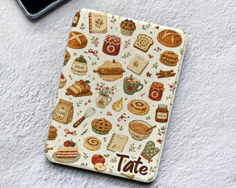 Kindle Case Kobo Cover Baking Pattern Paperwhite 2024 Clara Colour Ereader Auto Wake Sleep Cottagecore Kitchen Recipe Lover Gift for Bakers